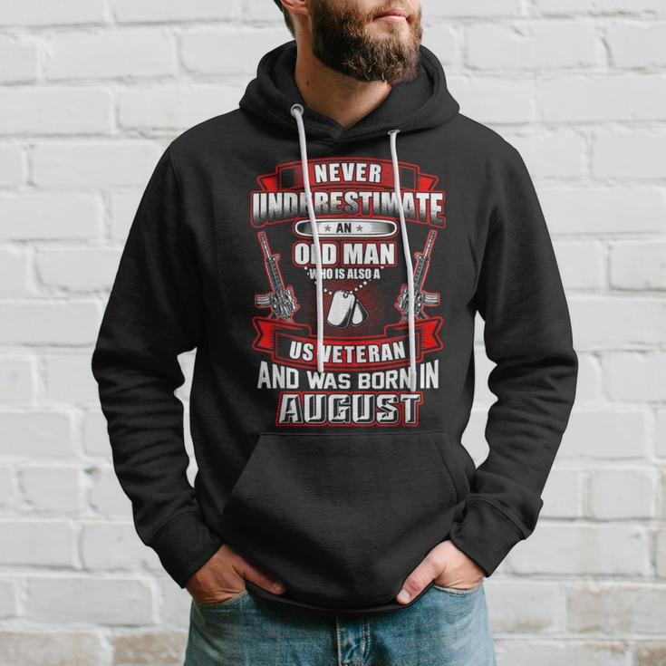 Never Underestimate An Old Us Veteran Born In August Hoodie Gifts for Him