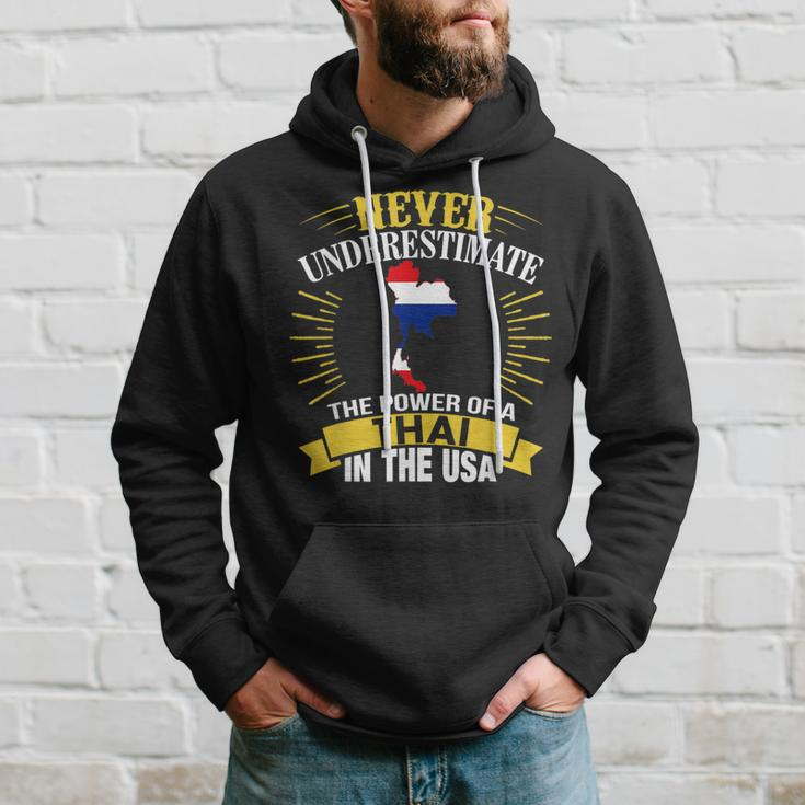 Never Underestimate The Power Of A Thai In Usa Hoodie Gifts for Him