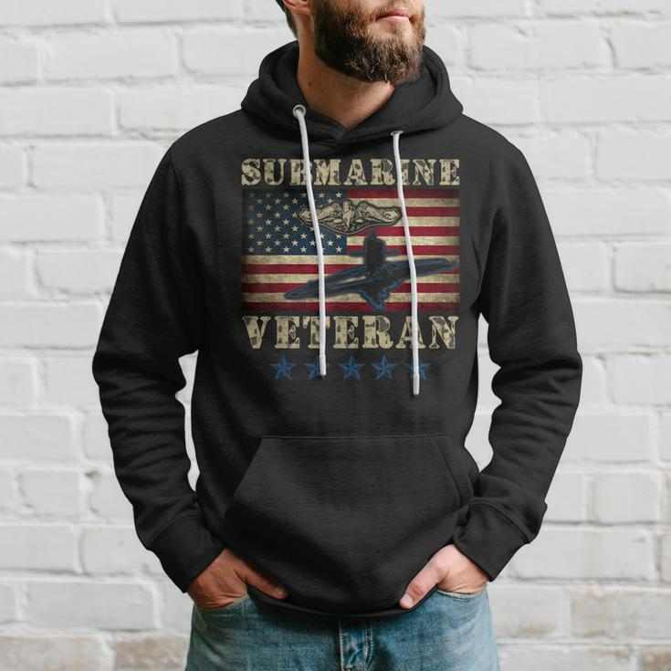 Us Navy Submarine Veteran Usa Flag Vintage Submariner Gift Hoodie Gifts for Him