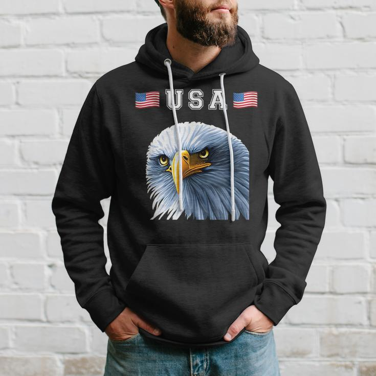 Usa 4Th Of July Patriotic Eagle American Flag Funny Graphic Patriotic Funny Gifts Hoodie Gifts for Him