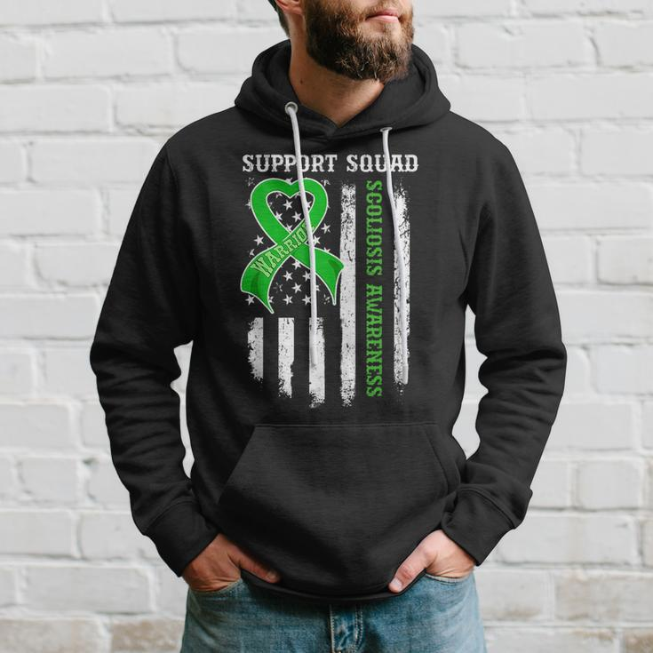 Usa Flag Support Squad Scoliosis Awareness Hoodie Gifts for Him