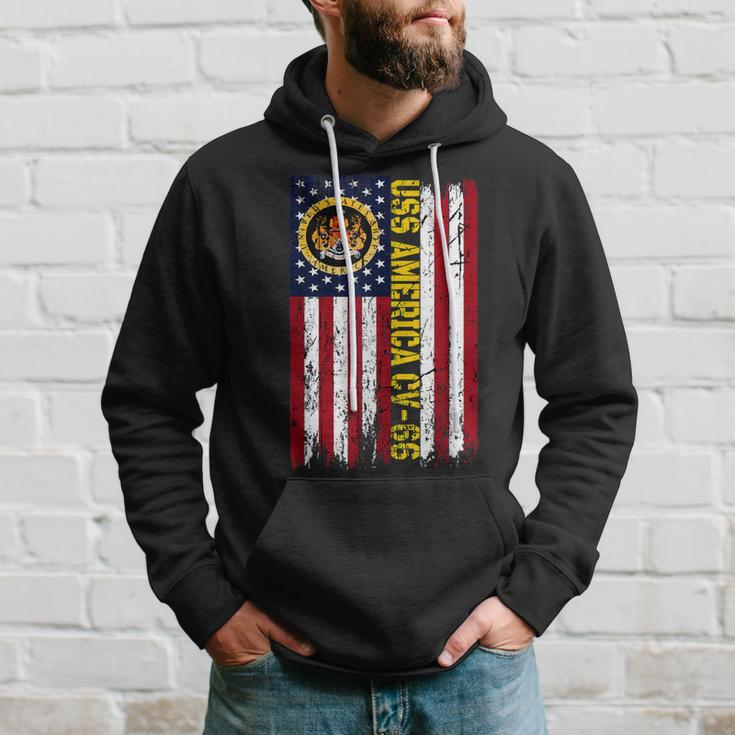 Uss America Cv66 Aircraft Carrier Veteran Day American Flag Hoodie Gifts for Him