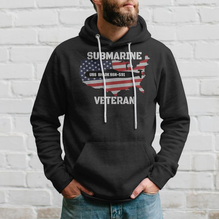 Uss Shark Ssn-591 Submarine Veterans Day Father Grandpa Dad Hoodie Gifts for Him