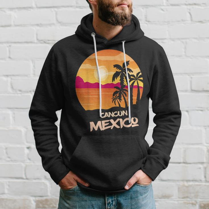 Vacation Cancun Mexico Palm Tree Surfing Beach Ocean Hoodie Gifts for Him