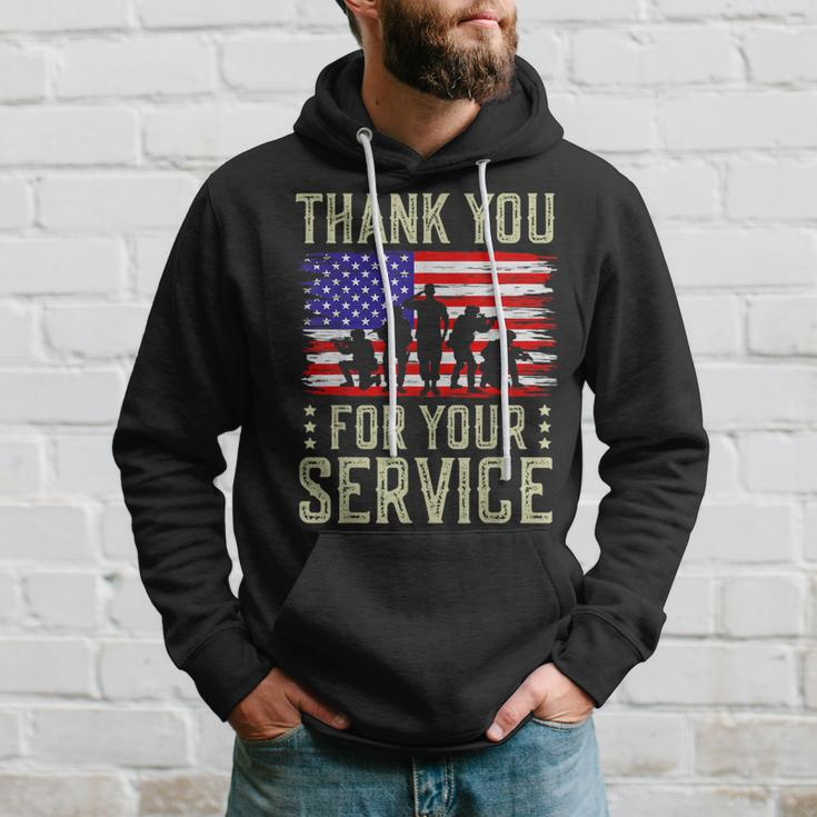 Veteran Thank You For Your Service Us Flag Veterans Day Hoodie Gifts for Him