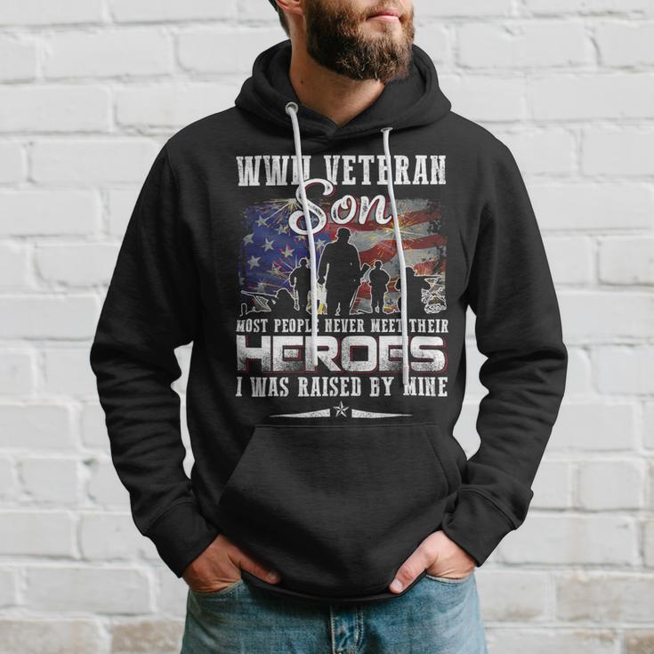 Veteran Vets Wwii Veteran Son Most People Never Meet Their Heroes 1 Veterans Hoodie Gifts for Him