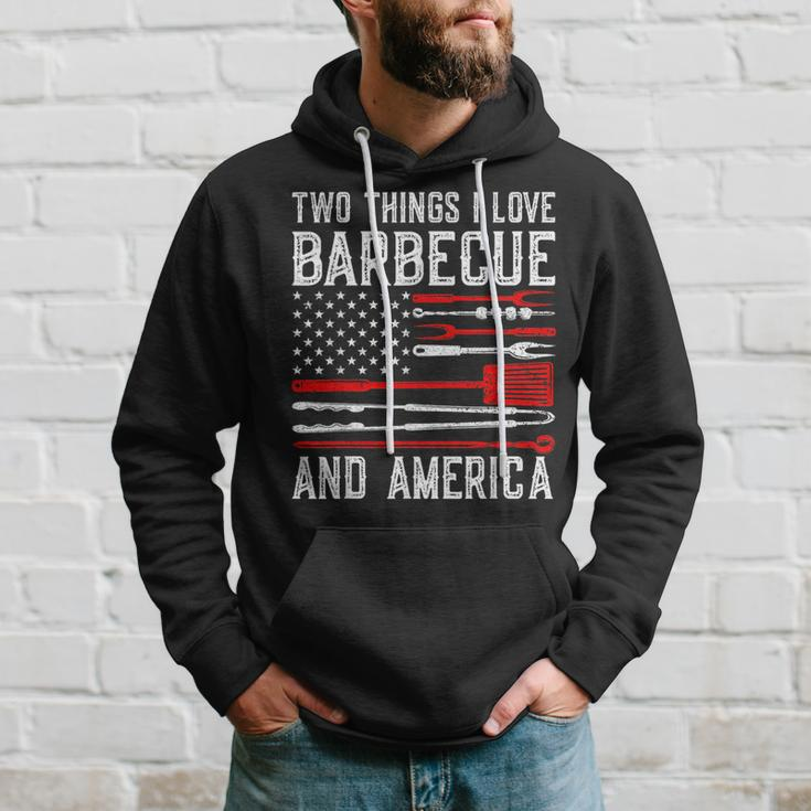 Vintage Bbq America Lover Us Flag Bbg Cool American Barbecue Hoodie Gifts for Him