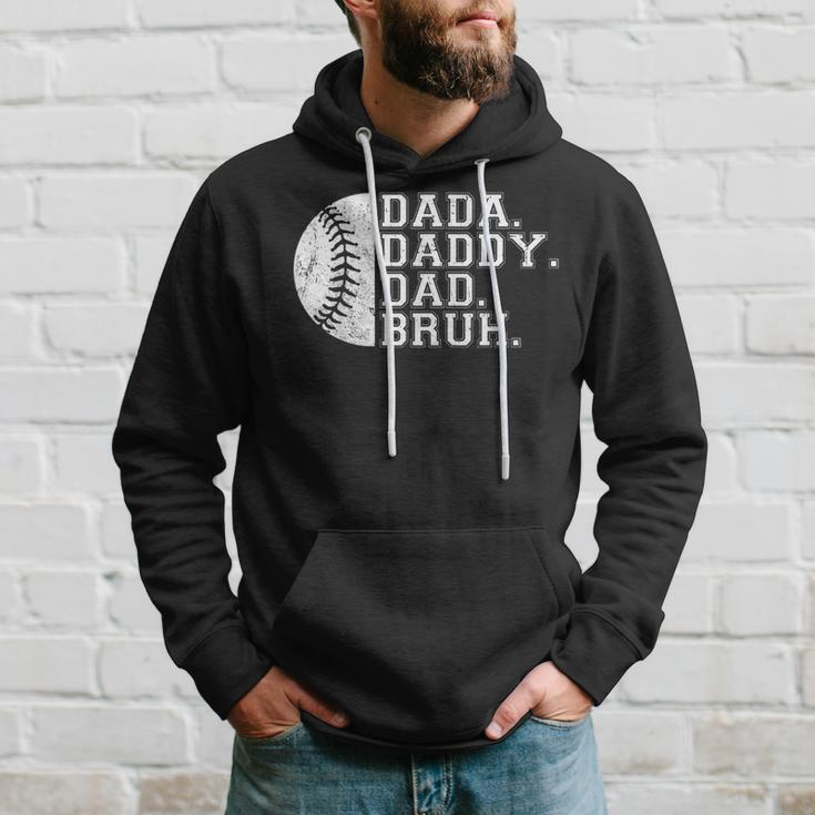 Vintage Fathers Day Dada Daddy Dad Bruh Baseball Hoodie Gifts for Him
