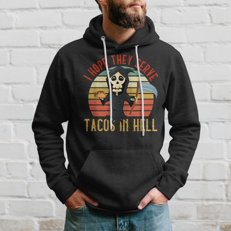 Vintage I Hope They Serve Tacos In Hell Halloween Costume Tacos Funny Gifts Hoodie Gifts for Him