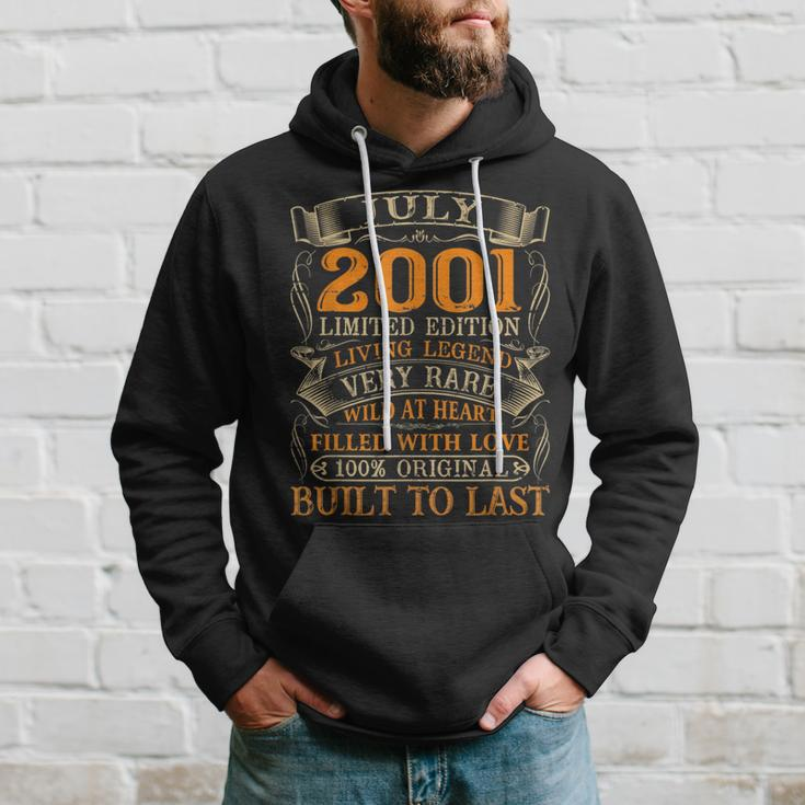 Vintage July 2001 19 Years Old 19Th Birthday Gifts Hoodie Gifts for Him