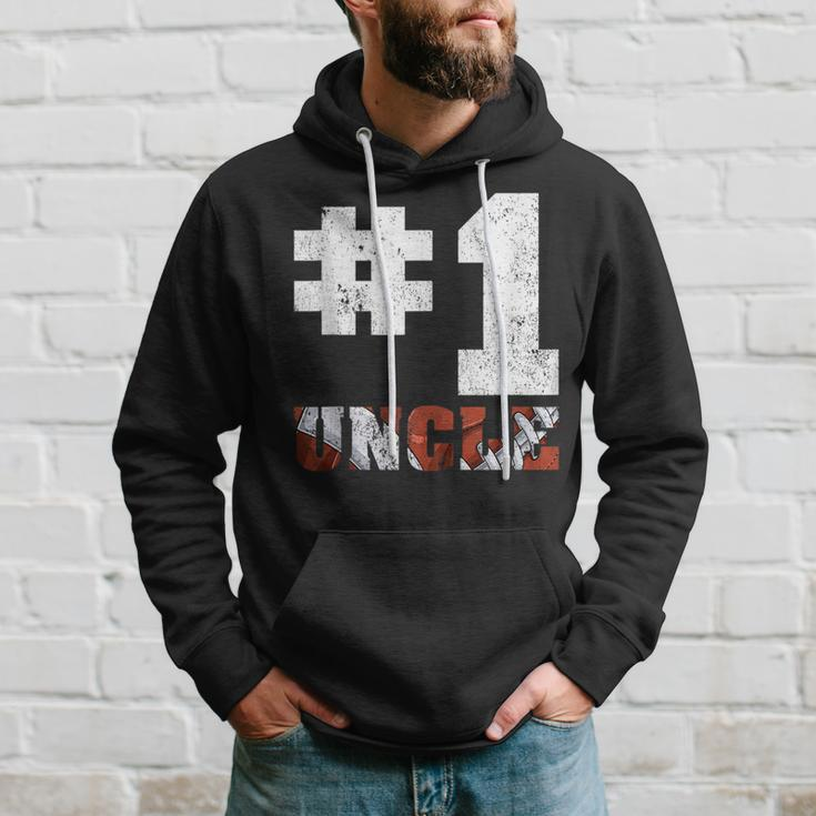 Vintage Number One American Football Uncle Fathers Day Hoodie Gifts for Him
