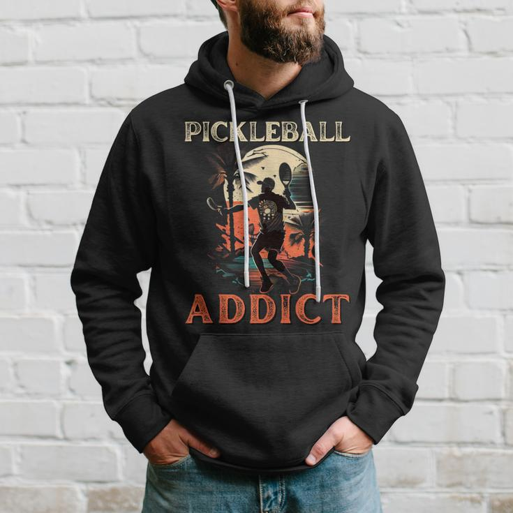 Vintage Pickleball Addict Player For Paddleball Lover Hoodie Gifts for Him