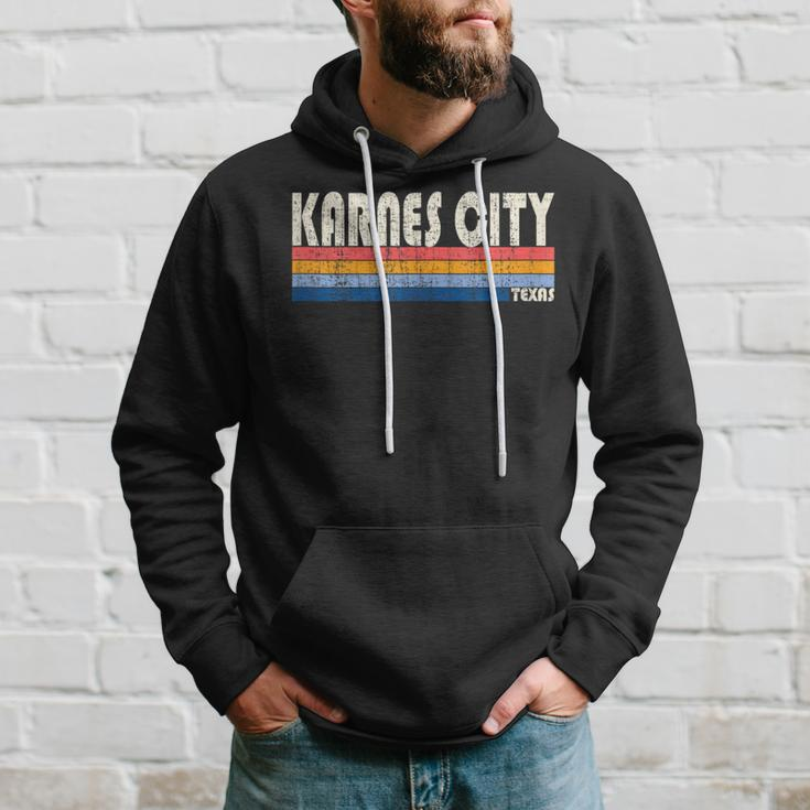 Vintage Retro 70S 80S Style Hometown Of Karnes City Tx Hoodie Gifts for Him