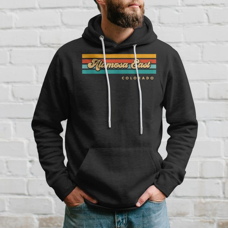 Vintage Sunset Stripes Alamosa East Colorado Hoodie Gifts for Him