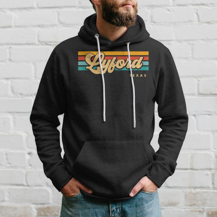 Vintage Sunset Stripes Lyford Texas Hoodie Gifts for Him