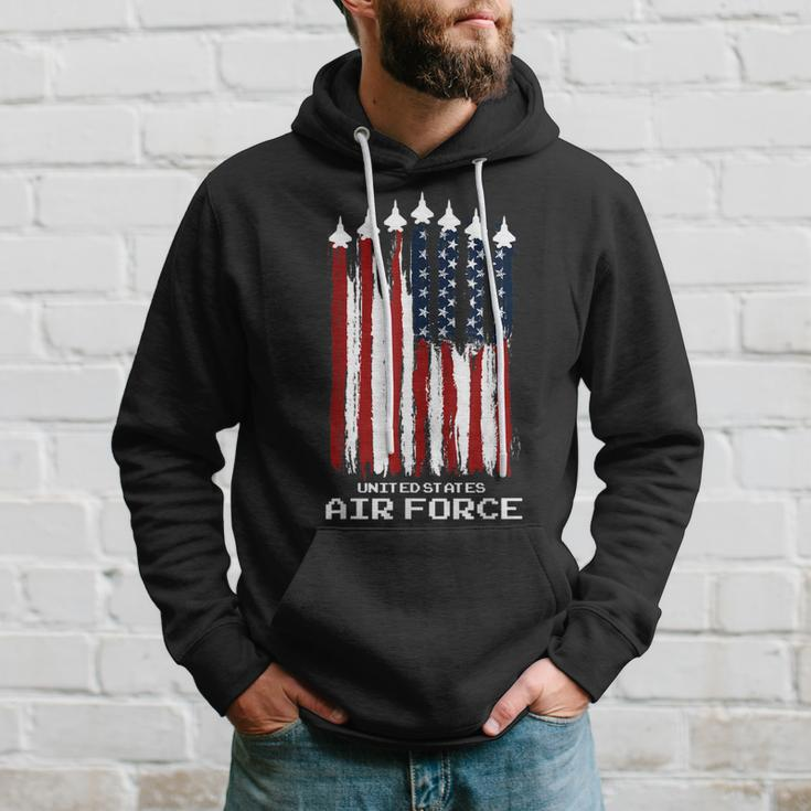 Vintage Us Air Force Veterans Usa American Flag 4Th Of July Hoodie Gifts for Him