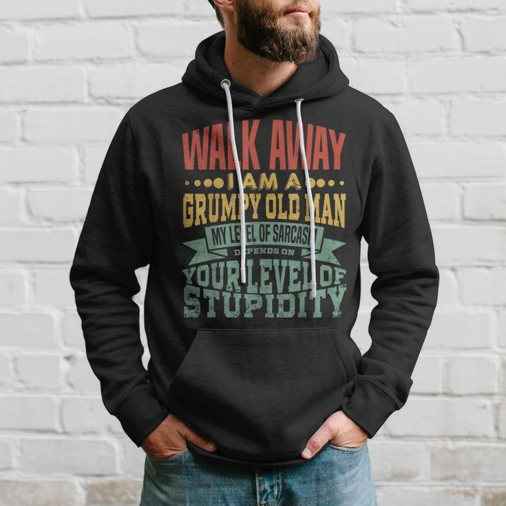 Walk Away Im A Grumpy Old Man I Reject Stupidity Hoodie Gifts for Him