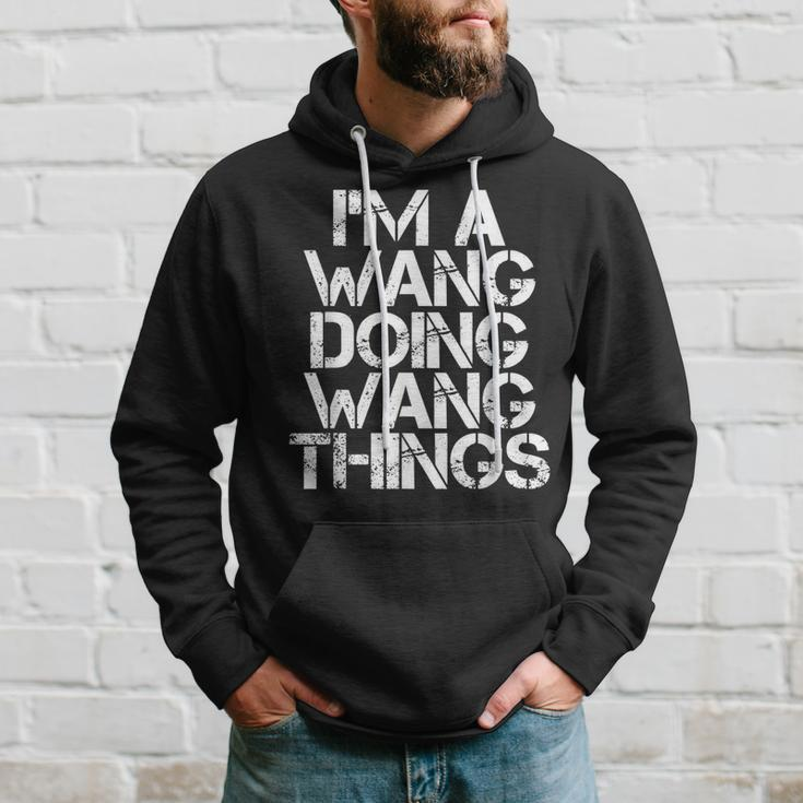 Wang Funny Surname Family Tree Birthday Reunion Gift Idea Hoodie Gifts for Him