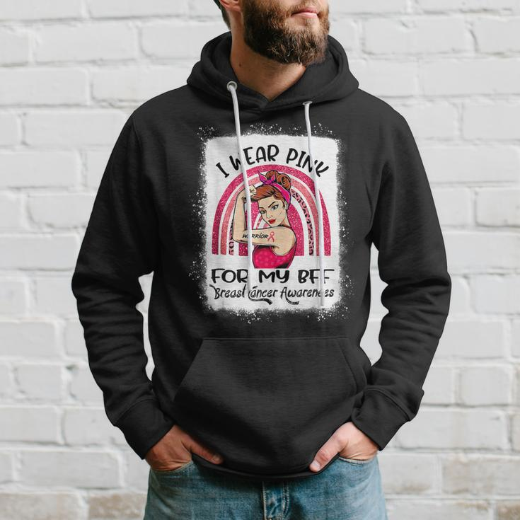 I Wear Pink For My Best Friend Bff Breast Cancer Awareness Hoodie Gifts for Him