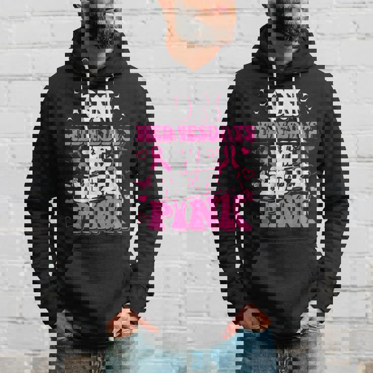 On Wednesday We Wear Pink Ribbon Breast Cancer Awareness Hoodie Gifts for Him