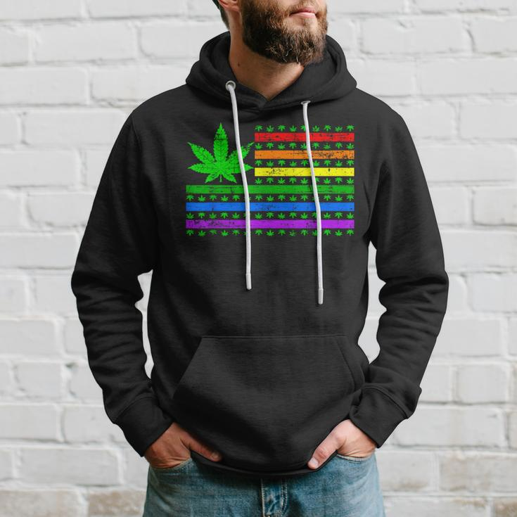 Weed Marijuana Cannabis Gay Lgbt Pride American Flag Trans Hoodie Gifts for Him