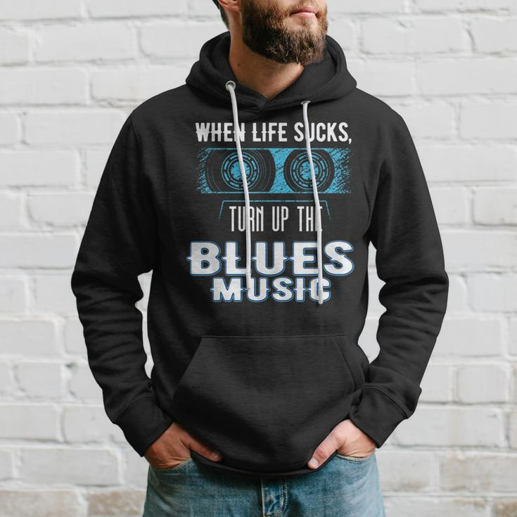 When Life Sucks Turn Up The Blues Music Blues Hoodie Gifts for Him