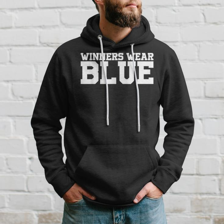 Winners Wear Blue Team Spirit Game Competition Color Sports Hoodie Gifts for Him