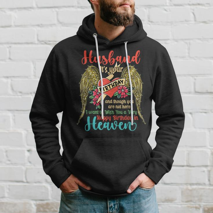 Wish A Very Happy Birthday Husband In Heaven Memorial Family Hoodie Gifts for Him
