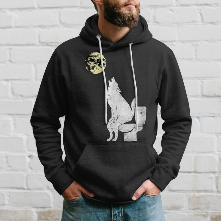 Wolf On The Toilet Hoodie Gifts for Him