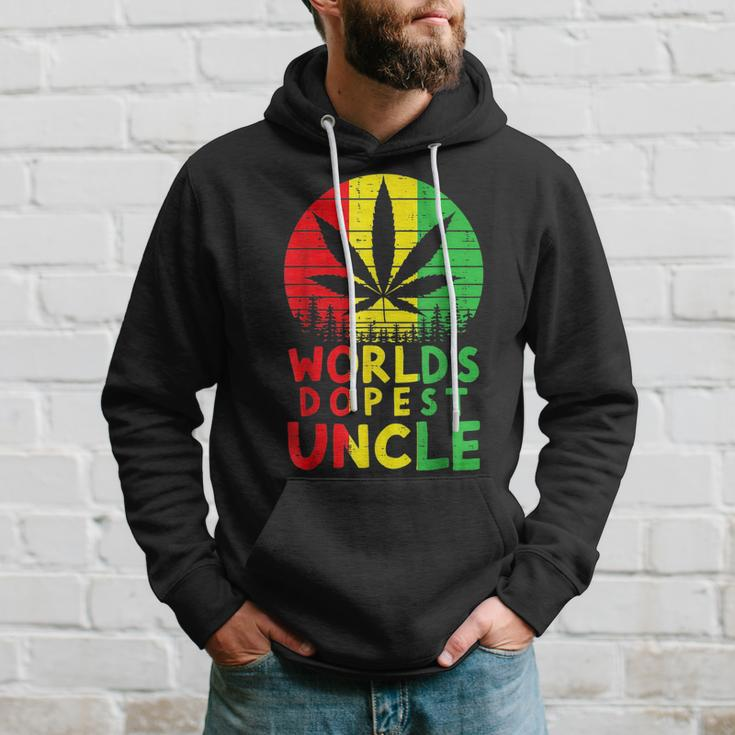 Worlds Dopest Uncle Rasta Jamaican Weed Cannabis 420 Stoner Hoodie Gifts for Him