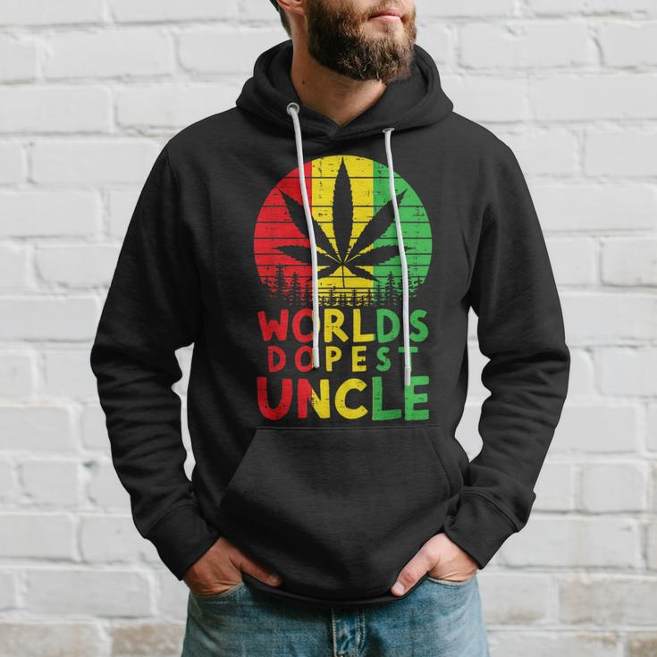 Worlds Dopest Uncle Rasta Jamaican Weed Cannabis Stoner Gift Hoodie Gifts for Him