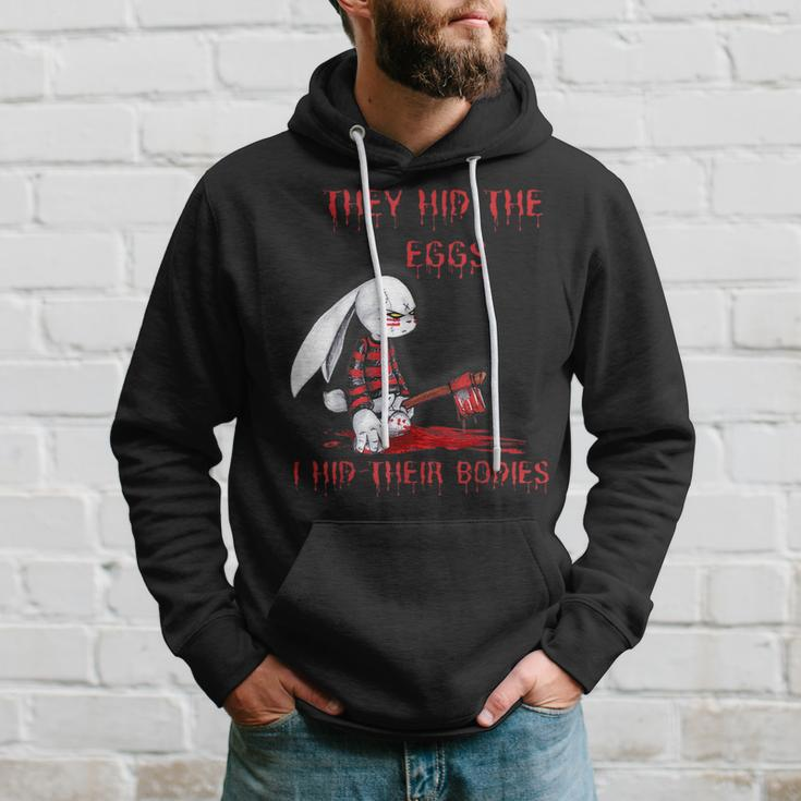 They Hid The Eggs Horror Easter Horror Bunny Easter Hoodie Gifts for Him