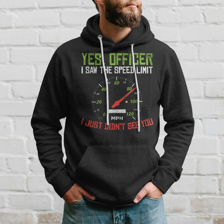 Yes Officer Speeding Funny Racing Race Car Driver Racer Gift Driver Funny Gifts Hoodie Gifts for Him