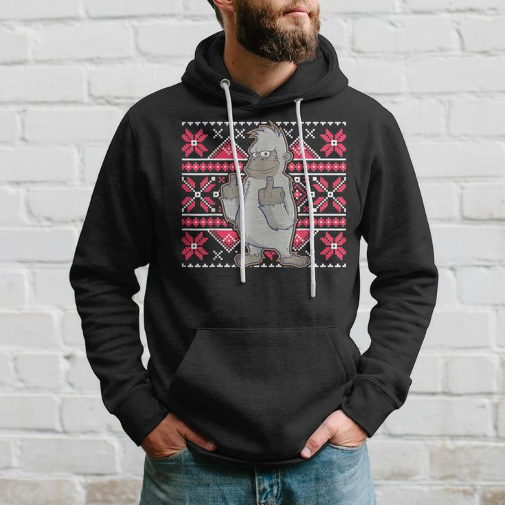 Yeti Ugly Christmas Sweater Style Meme Fun Sasquatch Bigfoot Hoodie Gifts for Him