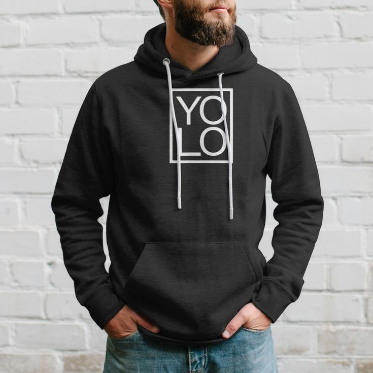 Yolo Novelty Graphic You Only Live Once Typography Hoodie Gifts for Him