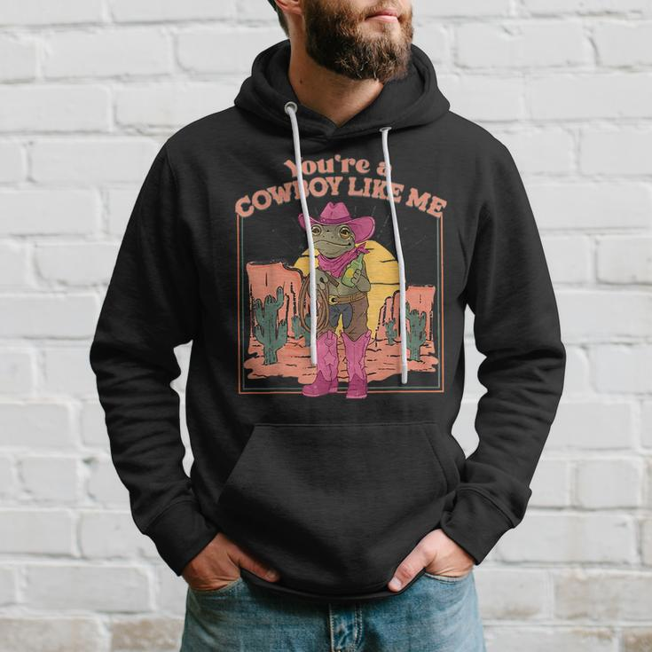 Youre A Cowboy Like Me Cowboy Frog Funny Hoodie Gifts for Him