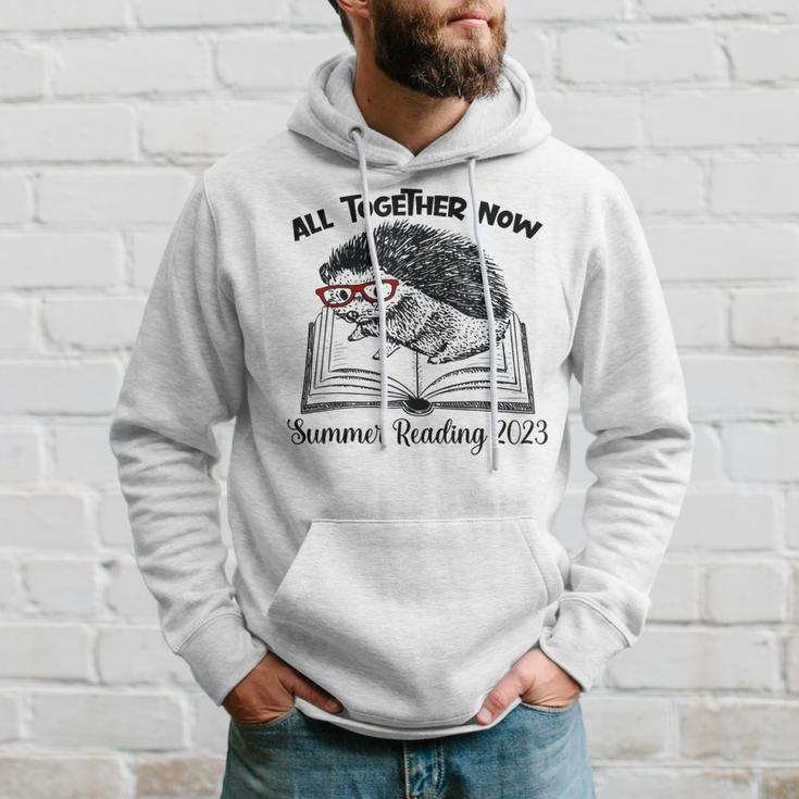 All Together Now Summer Reading 2023 Hedgehog Book Lover Hoodie Gifts for Him