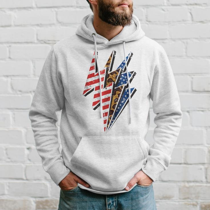 America Leopard Cheetah Lightning Bolt 4Th Of July Patriotic Hoodie Gifts for Him