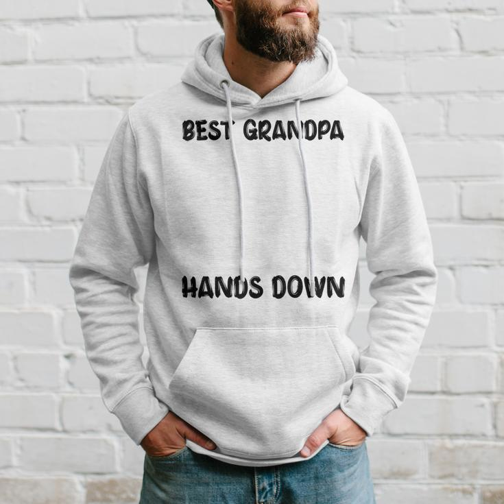 Best Grandpa Hands Down Kids Craft Handprints Fathers Day Hoodie Gifts for Him