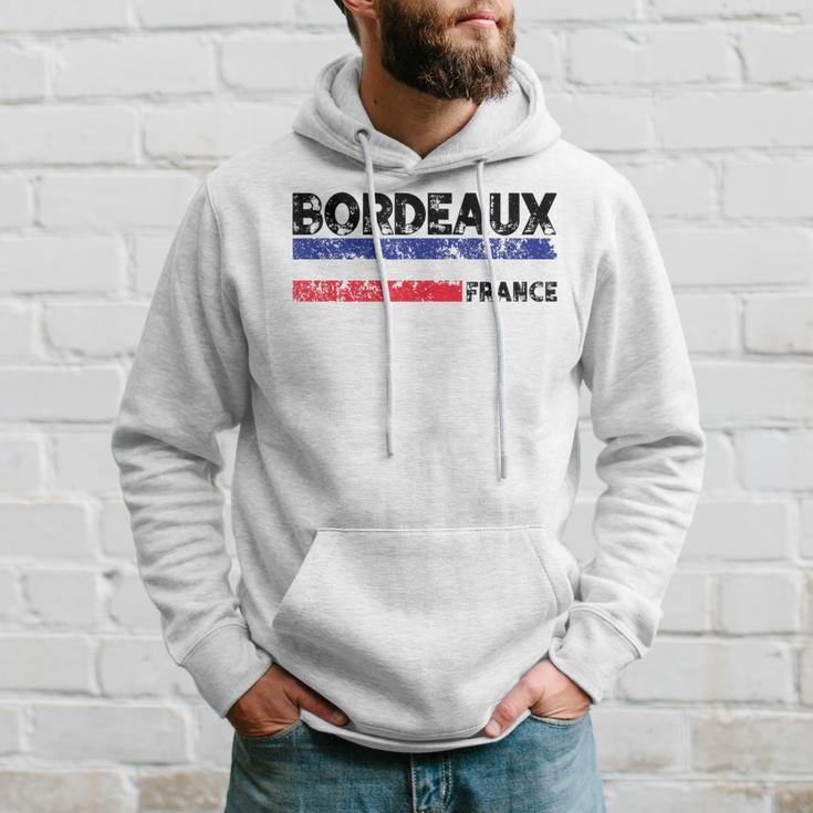 Bordeaux France Flag Tricolor French Distressed Cool Hoodie Gifts for Him