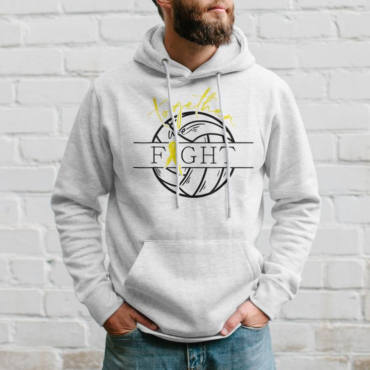 Childhood Cancer Awareness Together We Fight Volleyball Hoodie Gifts for Him