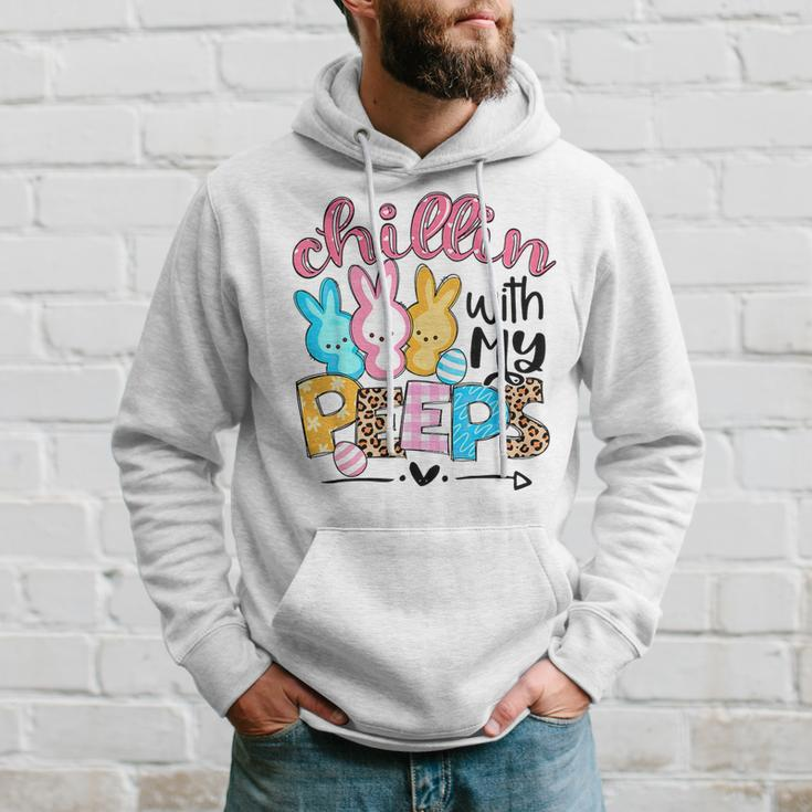 Chillin With My Peeps Funny Bunny Easter Day Love Hoodie Gifts for Him
