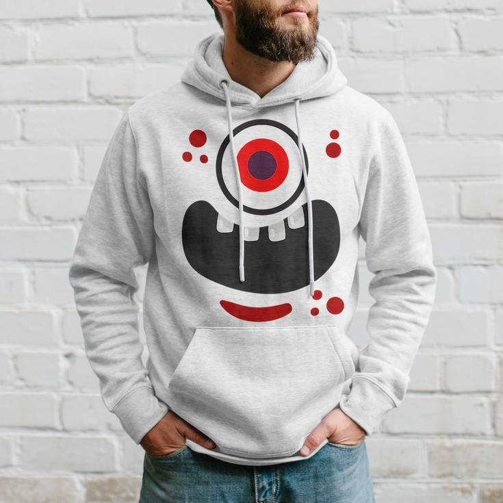 Cute Monster Face Scary Eyeball & Mouth Funny Red Monster Hoodie Gifts for Him