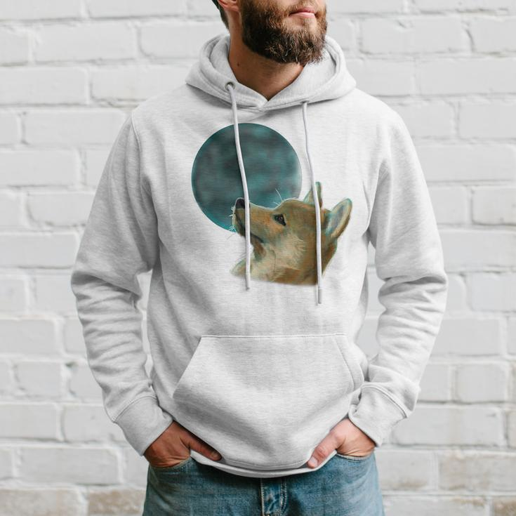 Dog Looking Up At The Moon Moon Funny Gifts Hoodie Gifts for Him
