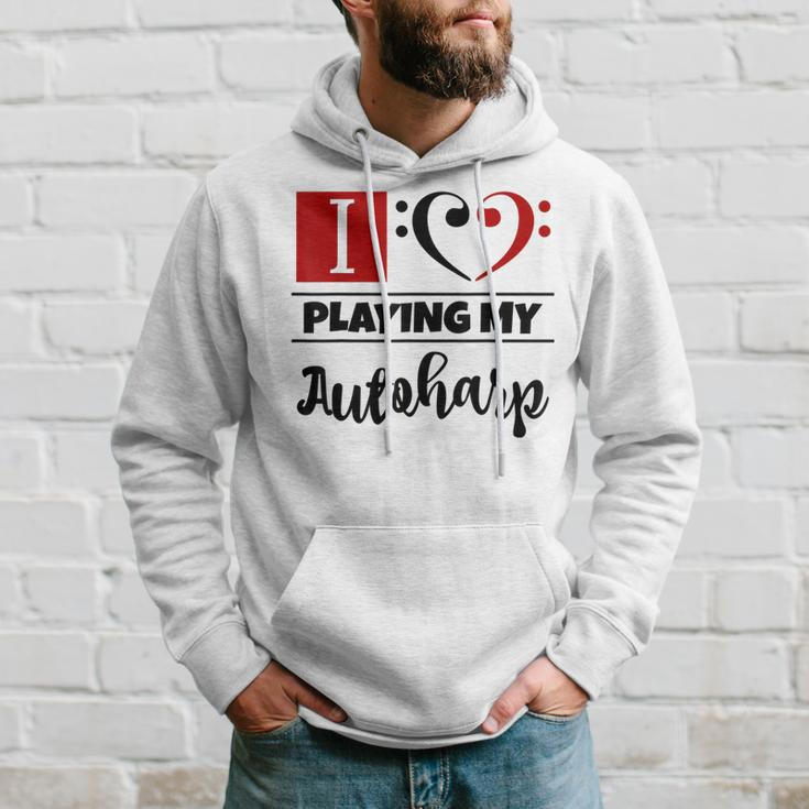 Double Bass Clef Heart I Love Playing My Autoharp Musician Hoodie Gifts for Him