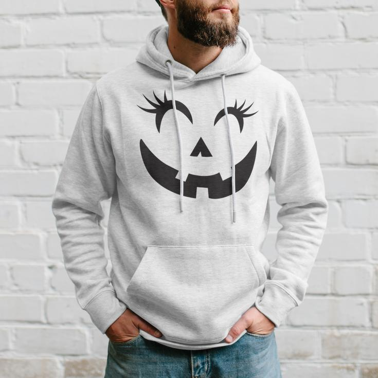 Eyelashes Halloween Outfit Pumpkin Face Costume Hoodie Gifts for Him
