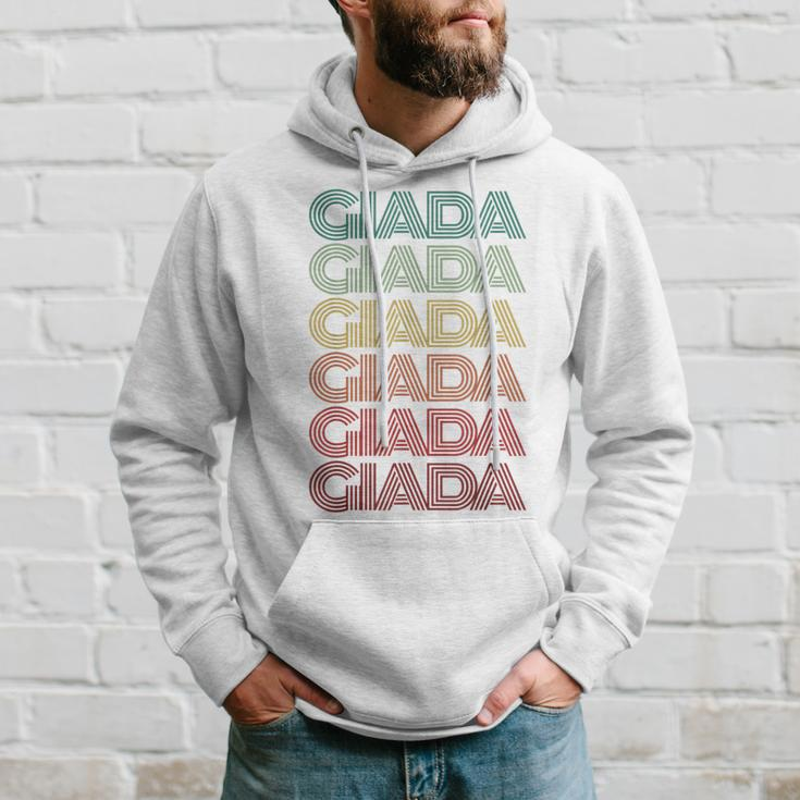 First Name Giada Italian Girl Retro Name Tag Groovy Party Hoodie Gifts for Him