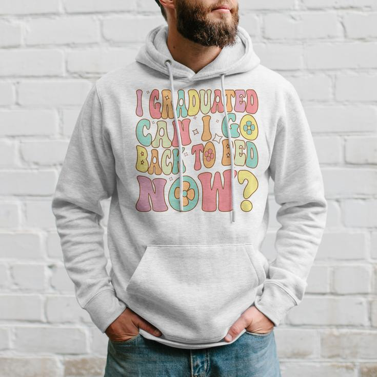Groovy Retro Graduation I Graduated Can I Go Back To Bed Now Hoodie Gifts for Him