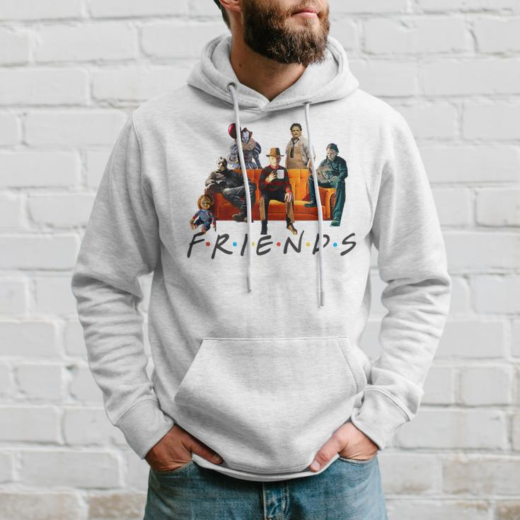 Halloween Friends Crew Gathering On A Spooky Orange Couch Hoodie Gifts for Him