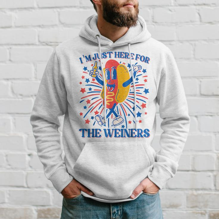 Hot Dog Im Just Here For The Wieners 4Th Of July Hoodie Gifts for Him